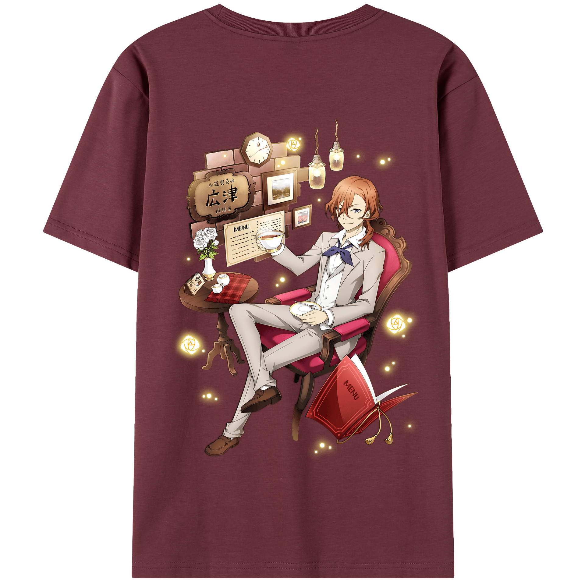 （画像用） 文豪ストレイドッグス Bungo Stray Dogs 綿100％半袖Tシャツ（背面プリント）